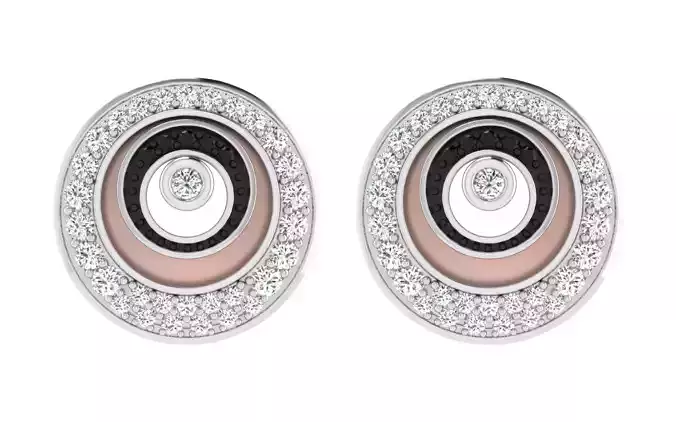 Women earrings-pendant set 3dm render detail