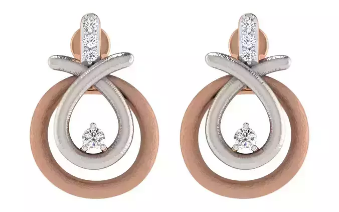 Women earrings-pendant set 3dm render detail