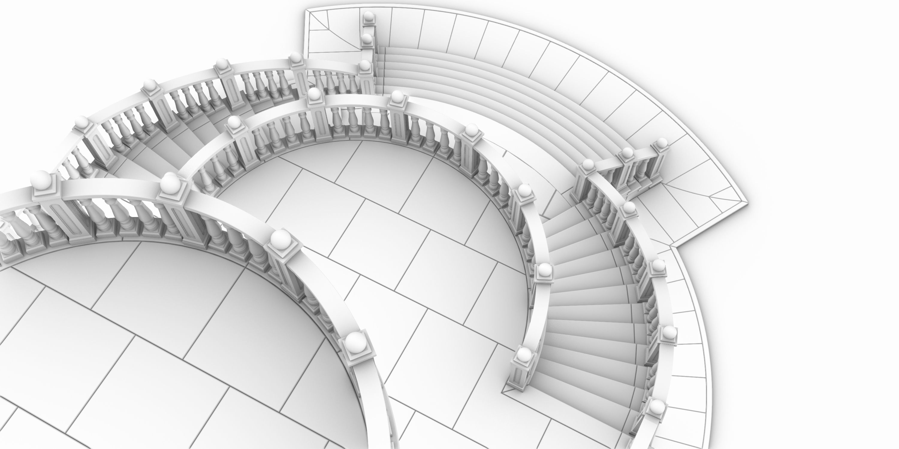 Entrance stairs and balcony 3D print model_16