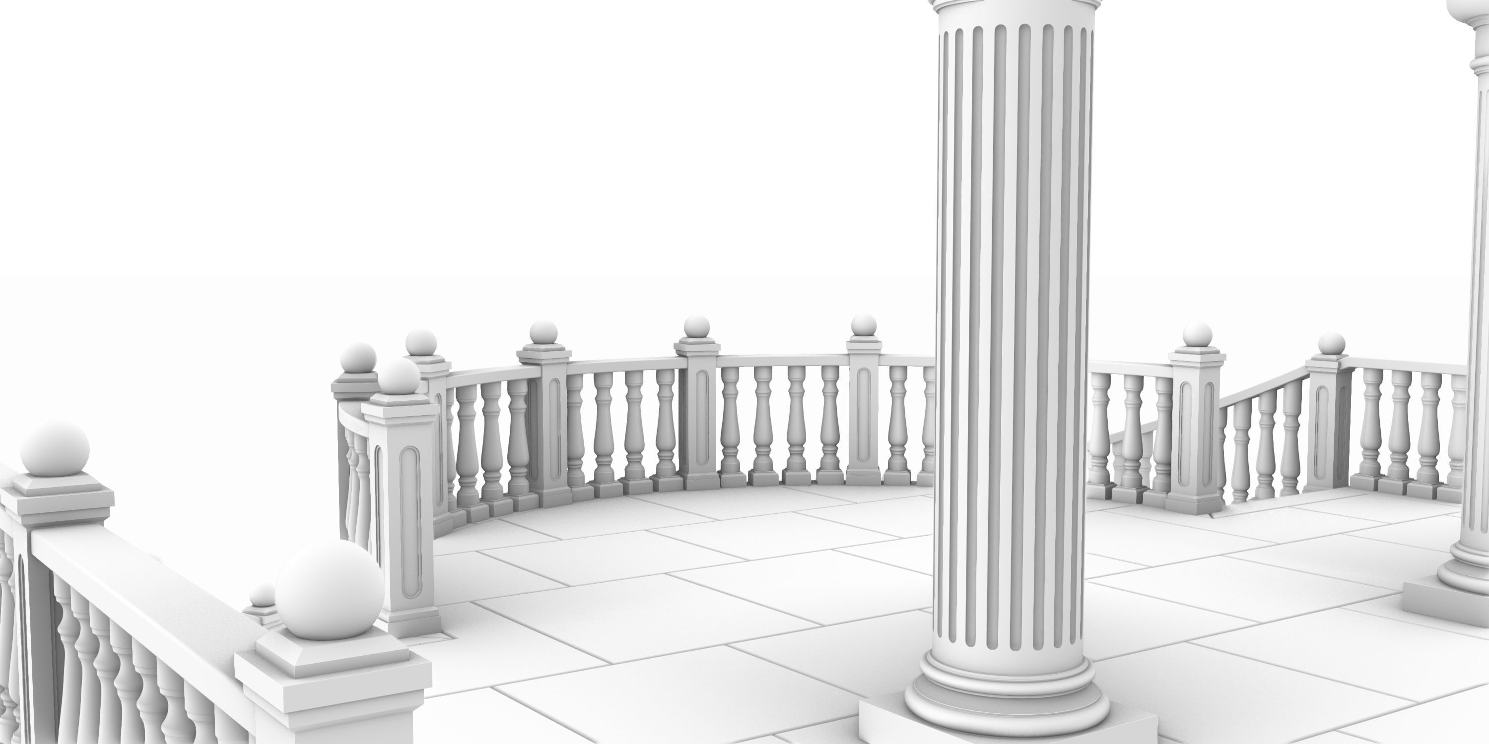 Entrance stairs and balcony 3D print model_13