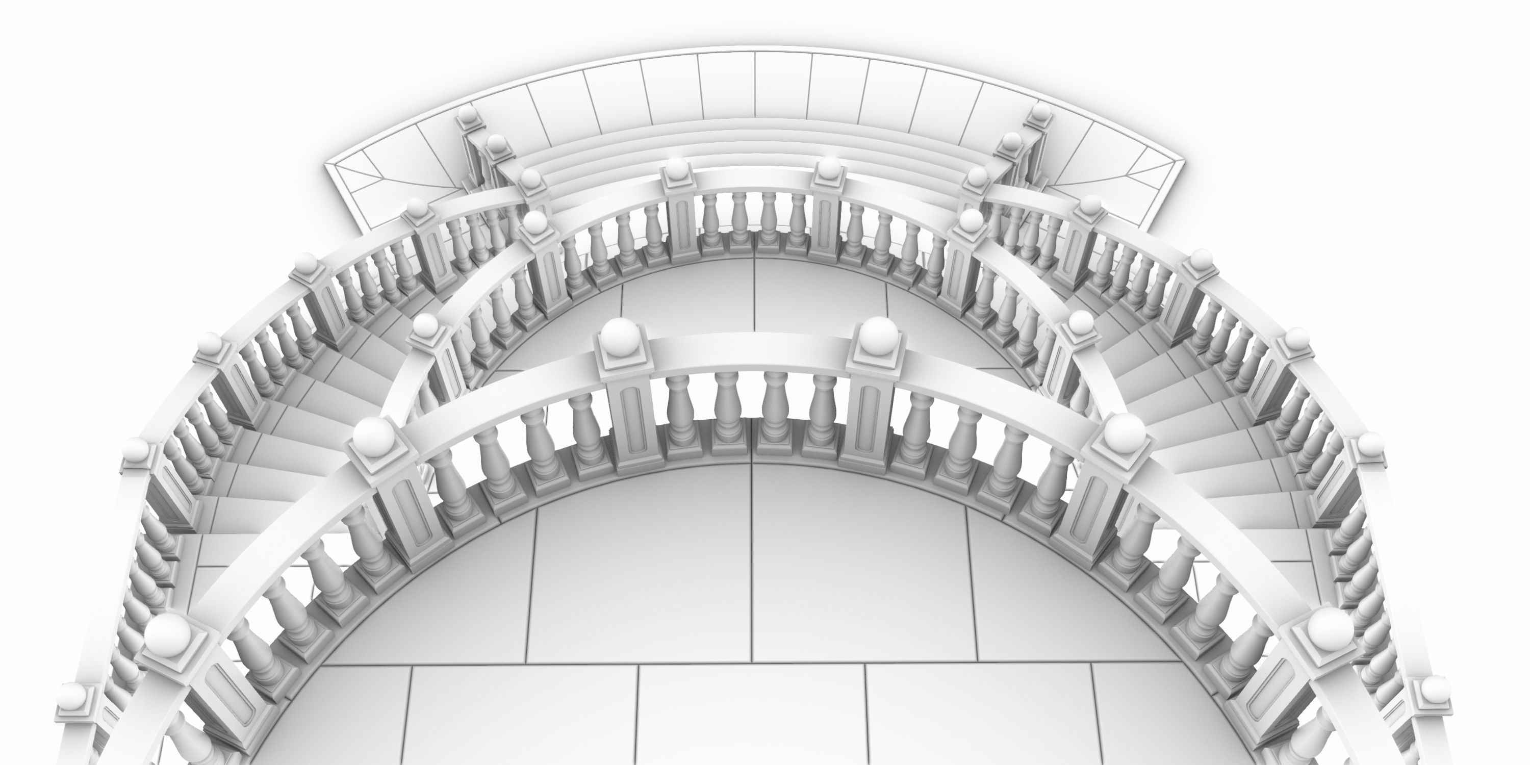 Entrance stairs and balcony 3D print model_14