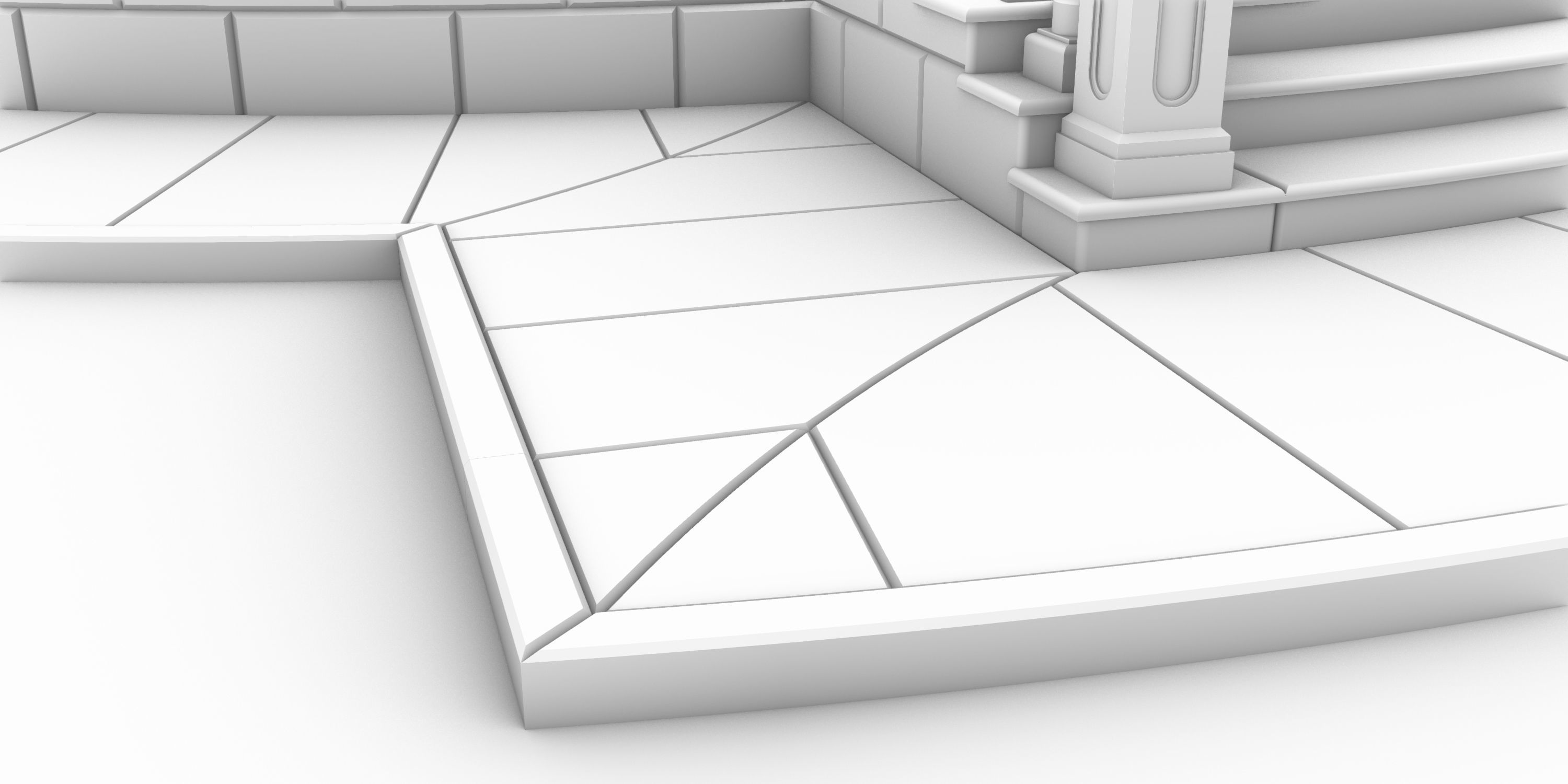 Entrance stairs and balcony 3D print model_10