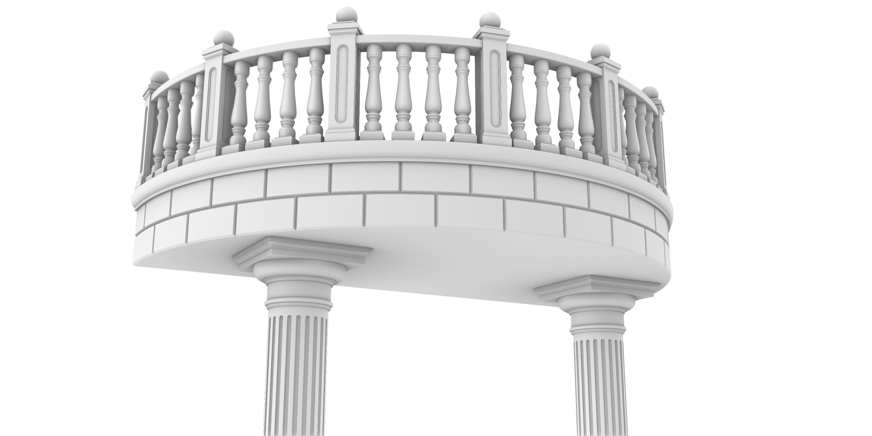 Entrance stairs and balcony 3D print model_5