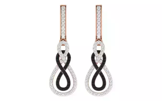 Women earrings-pendant set 3dm render detail