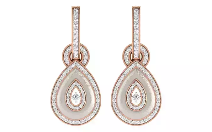 Women earrings-pendant set 3dm render detail