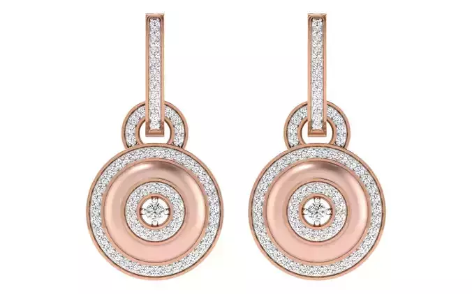 Women earrings-pendant set 3dm render detail