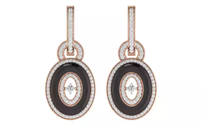 Women earrings-pendant set 3dm render detail