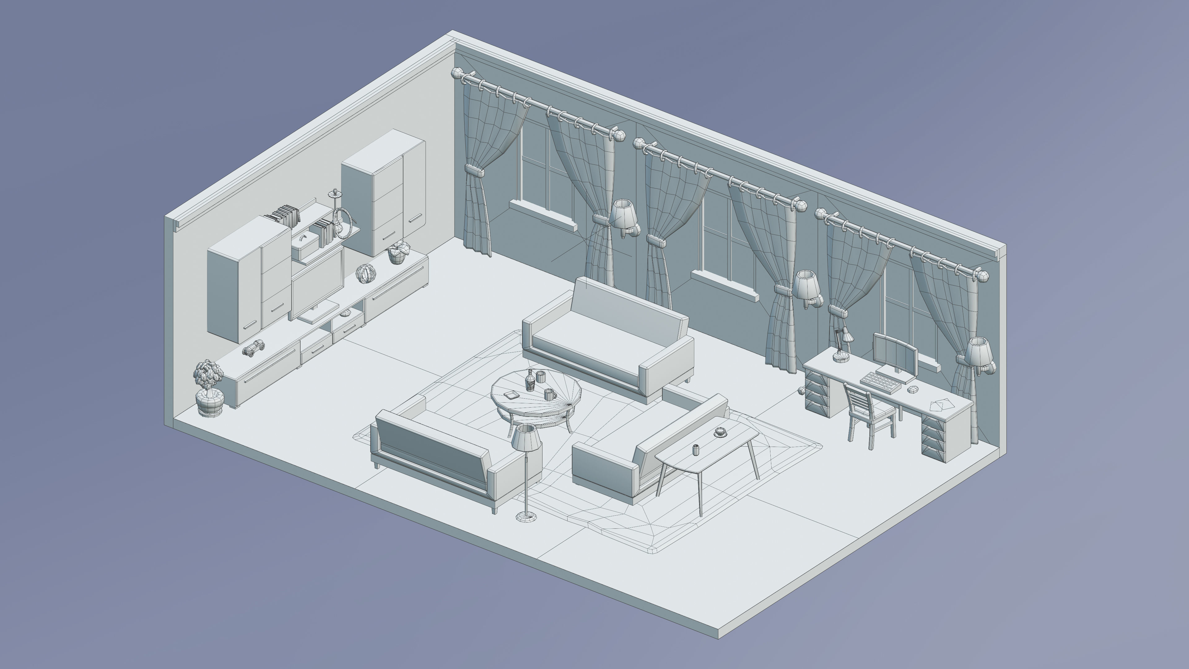 Room 29 Low-poly 3D model_5