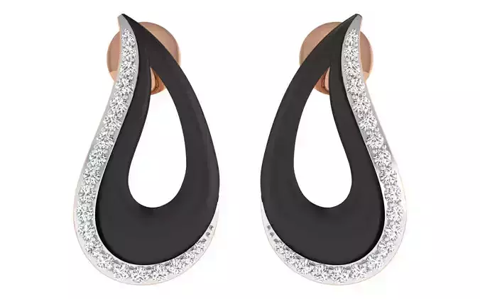 Women earrings-pendant set 3dm render detail