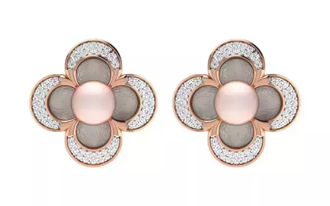 Women earrings-pendant set 3dm render detail