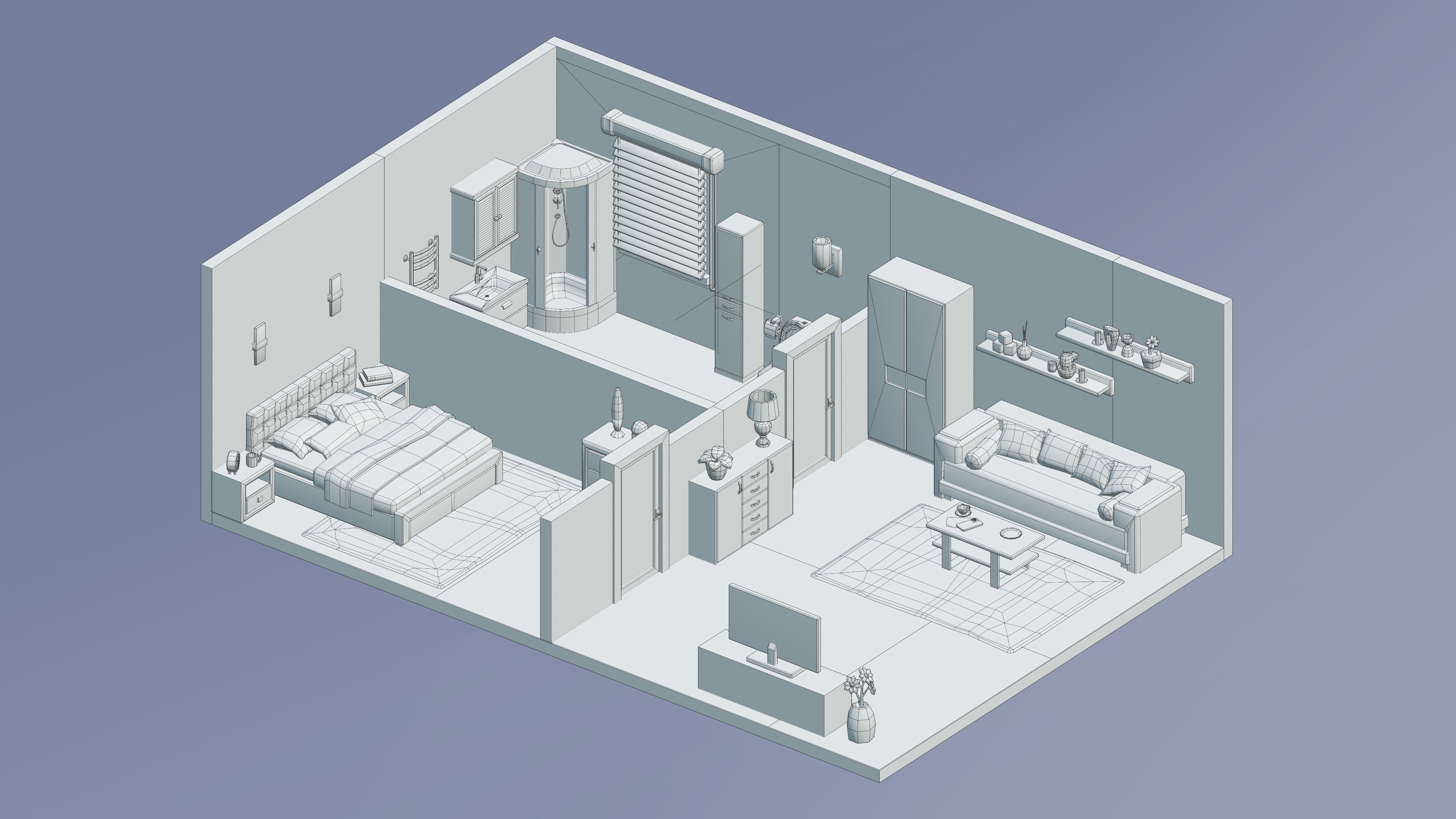 Room 31 Low-poly 3D model_5