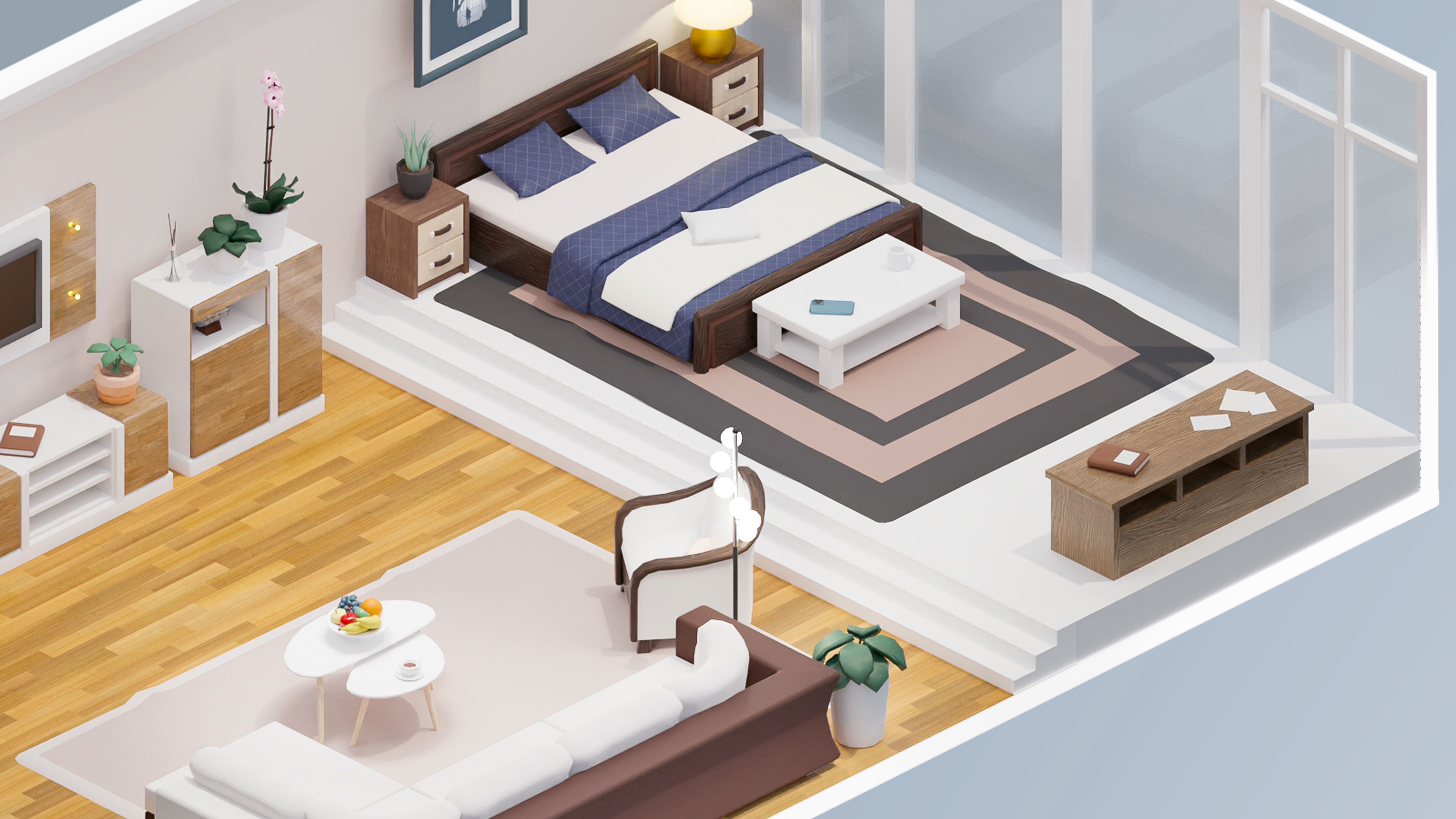 Room 32 Low-poly 3D model_2