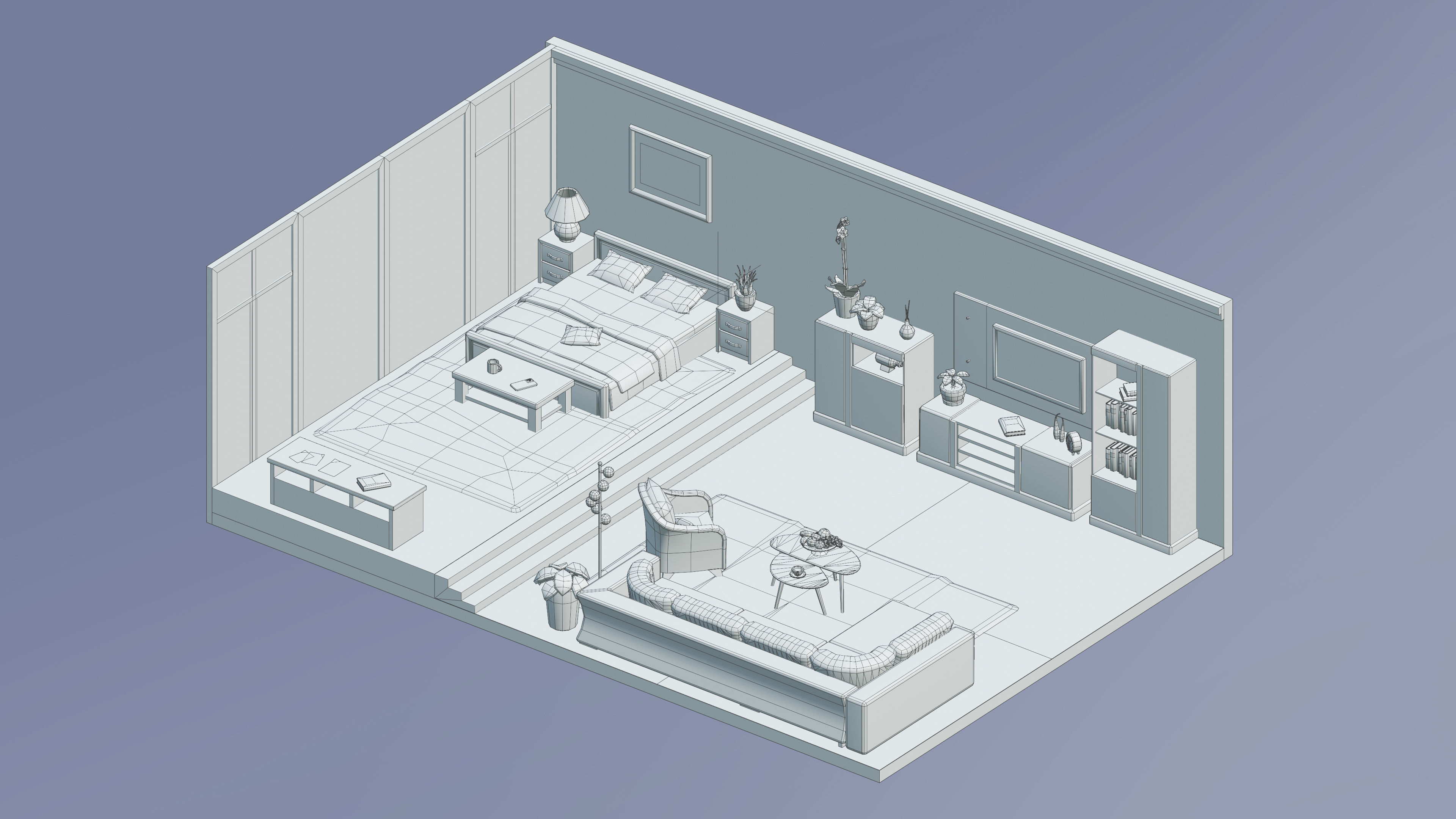 Room 32 Low-poly 3D model_5