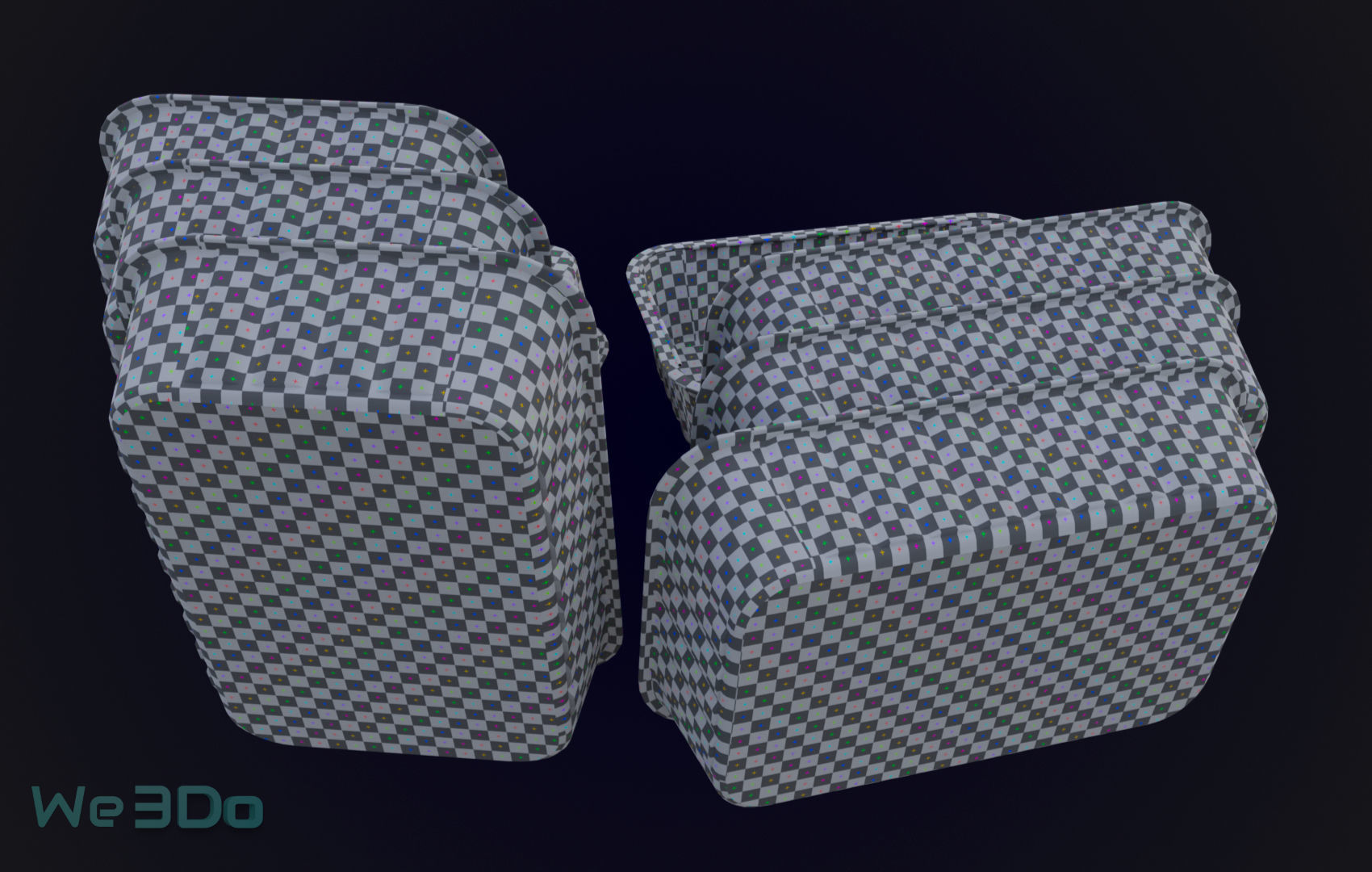 Colored Aluminum foil trays Low-poly 3D model_29