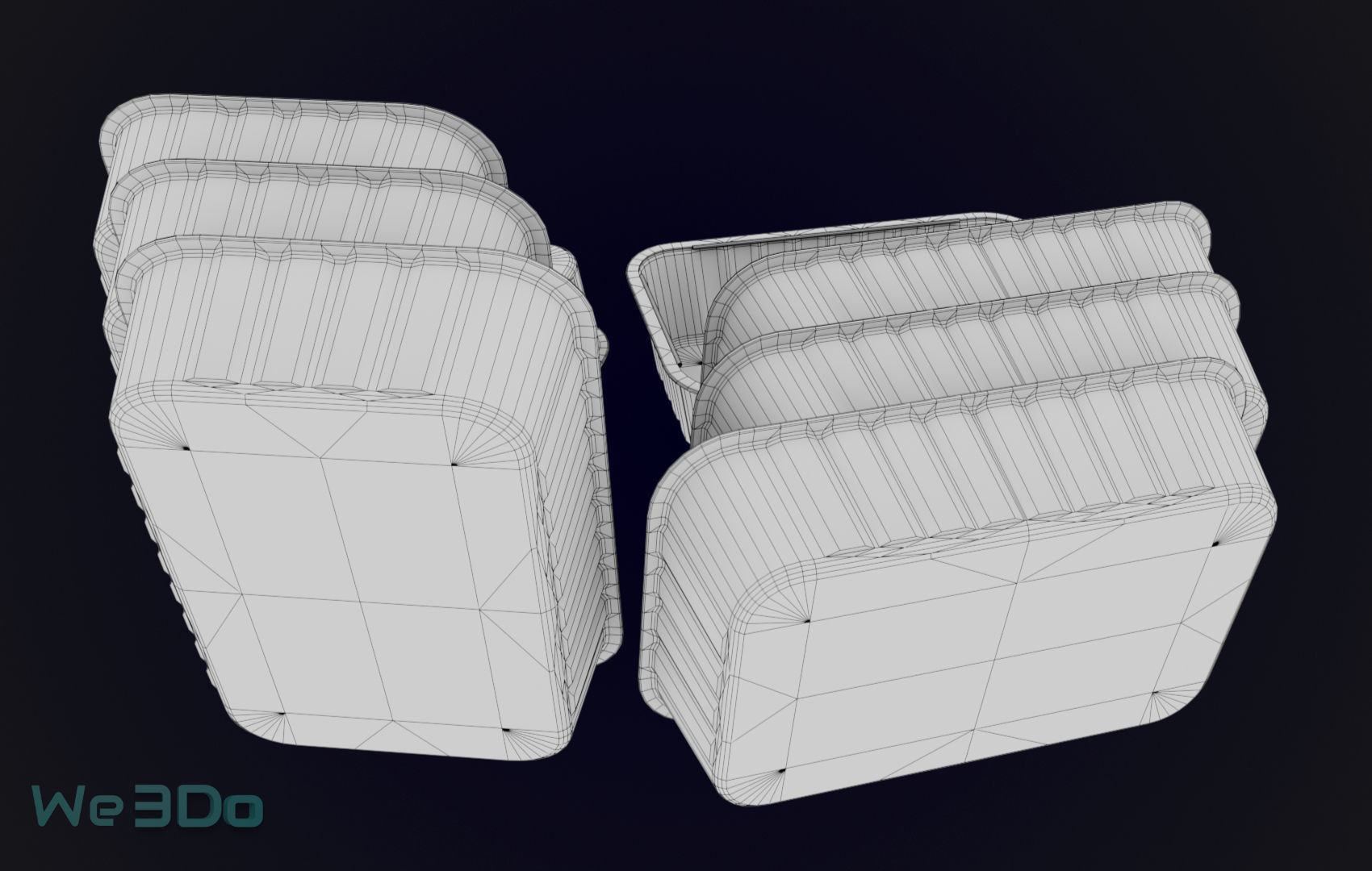 Colored Aluminum foil trays Low-poly 3D model_21