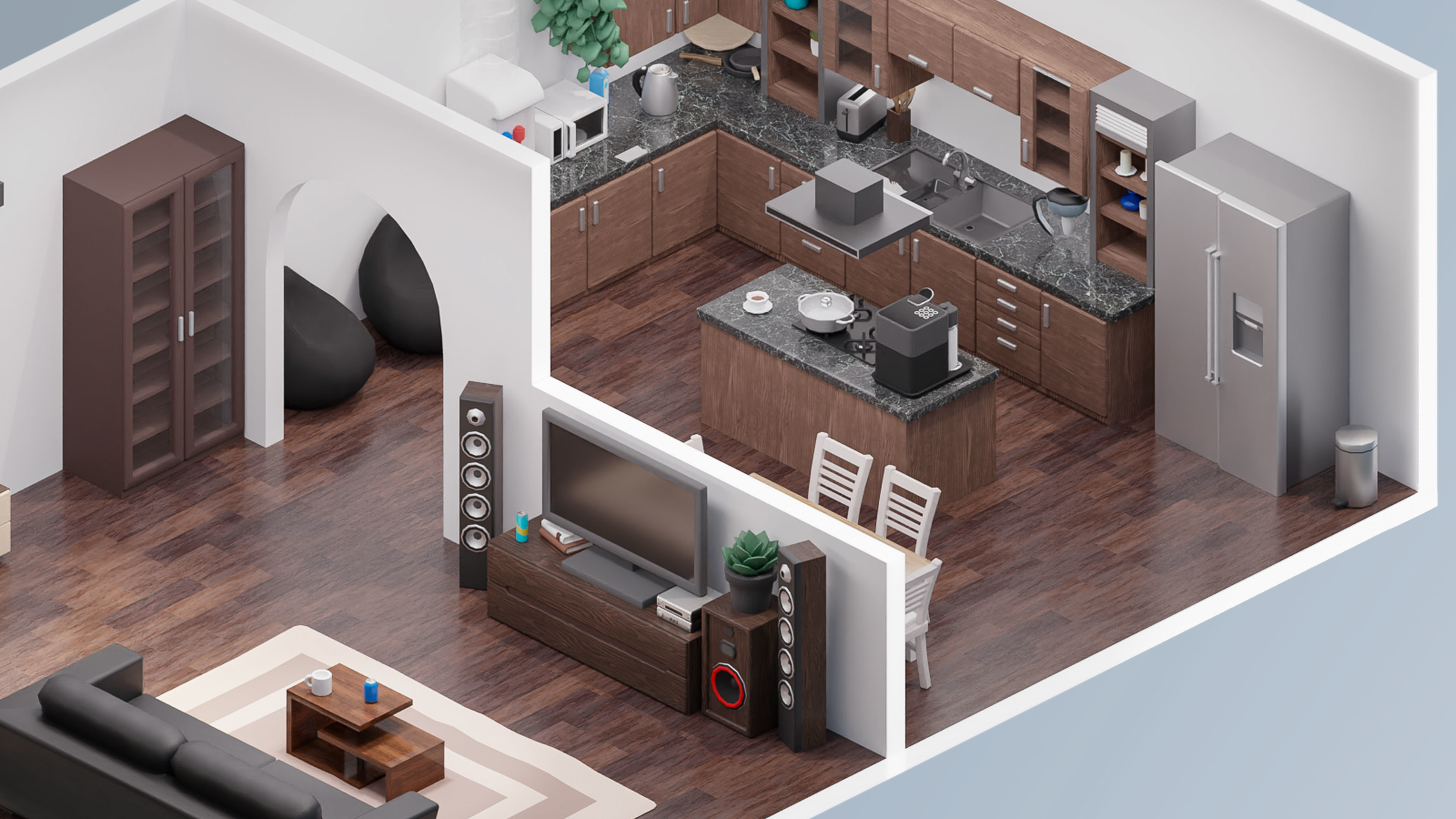 Room 33 Low-poly 3D model_2