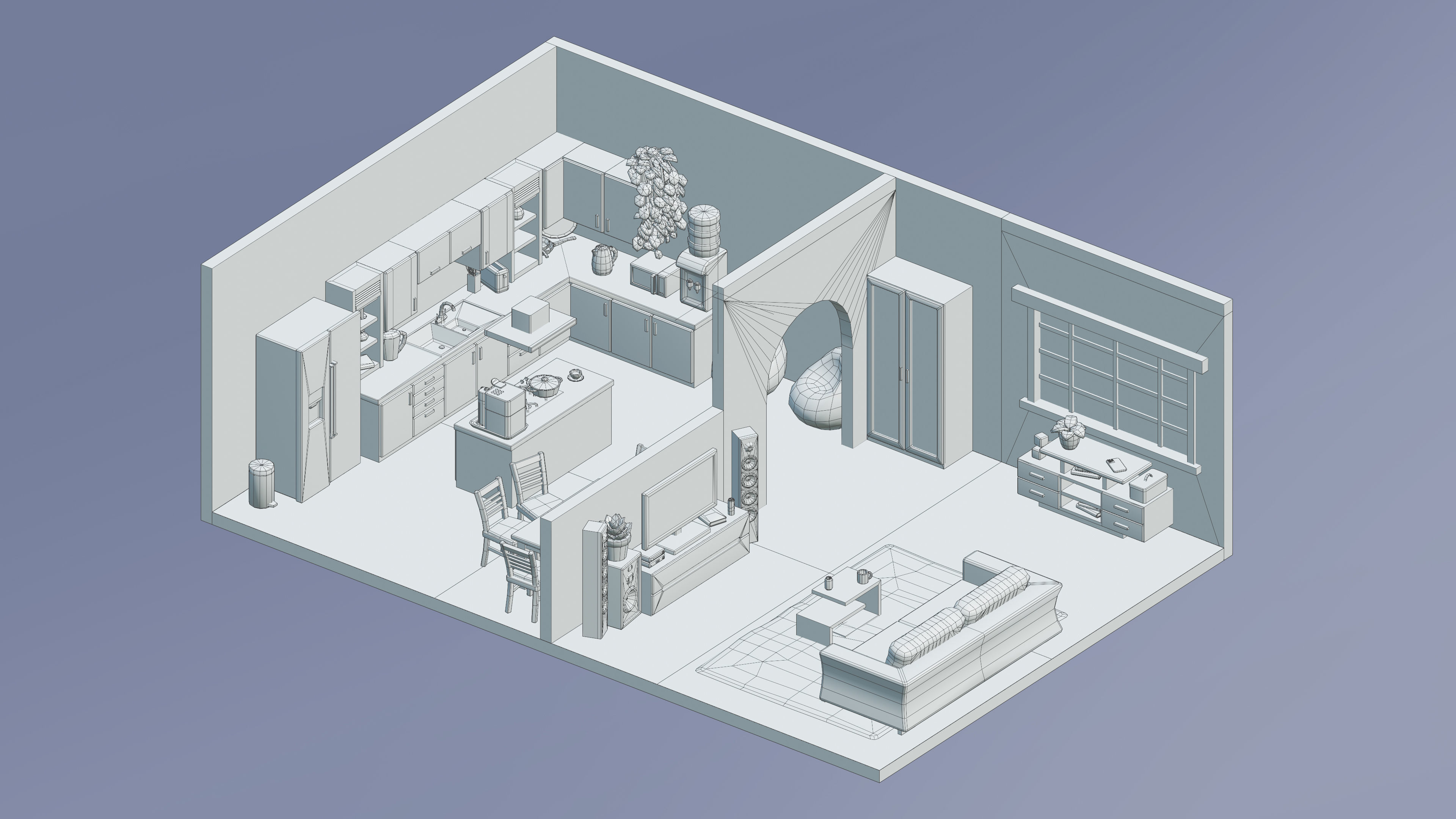 Room 33 Low-poly 3D model_5