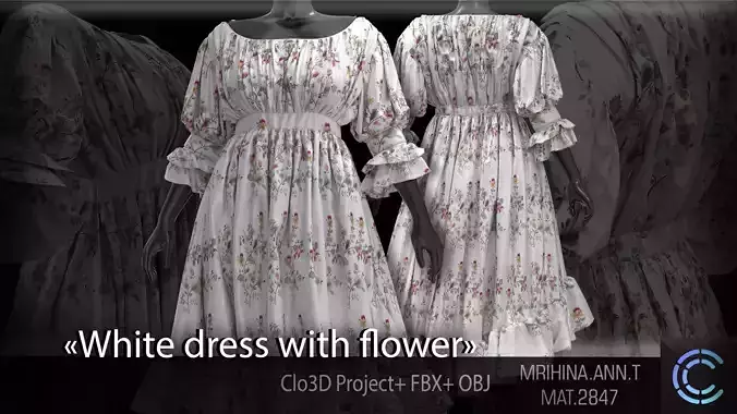 White dress with flower