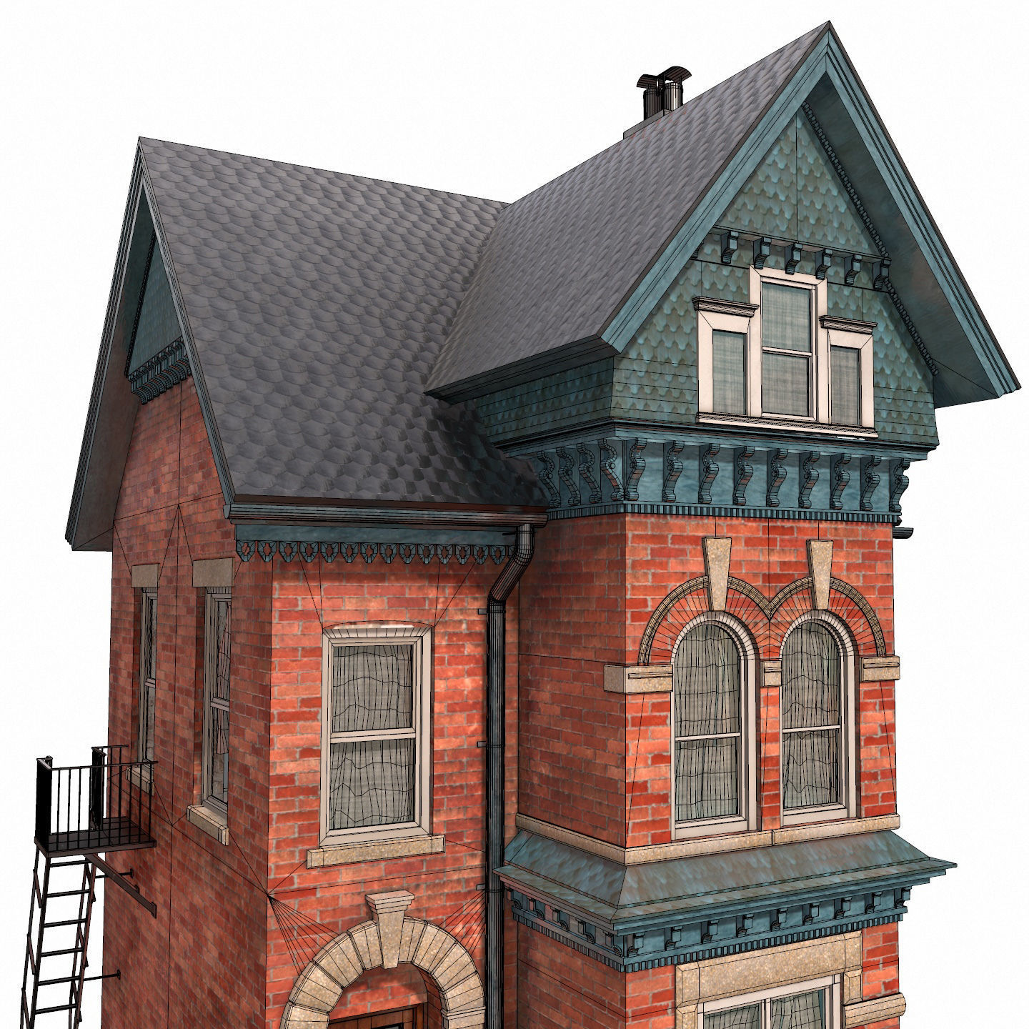 Victorian house 3D model_12