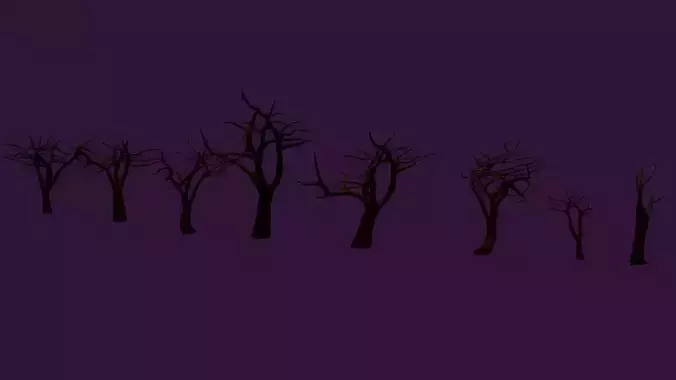 Haunted Halloween Tree Model Pack Low-poly 3D model