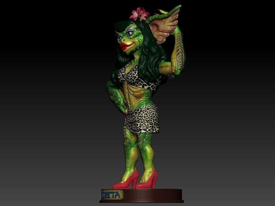Greta ghouls and goblins statue 3D print model_17