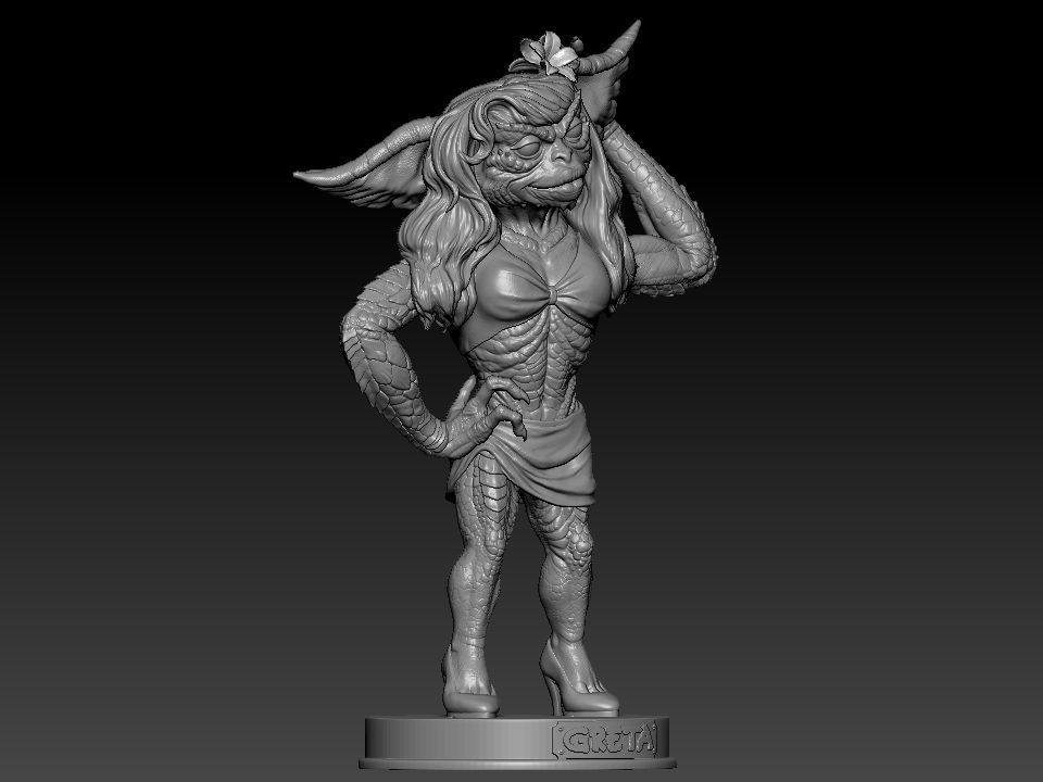 Greta ghouls and goblins statue 3D print model_46