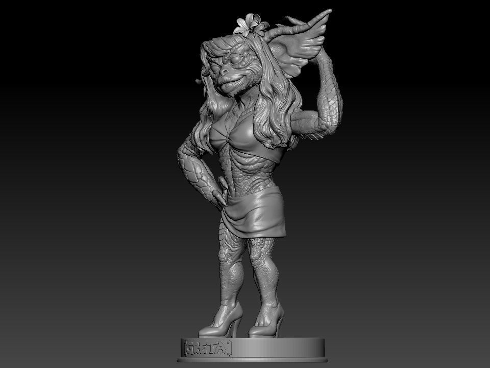 Greta ghouls and goblins statue 3D print model_16