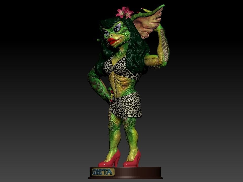 Greta ghouls and goblins statue 3D print model_15