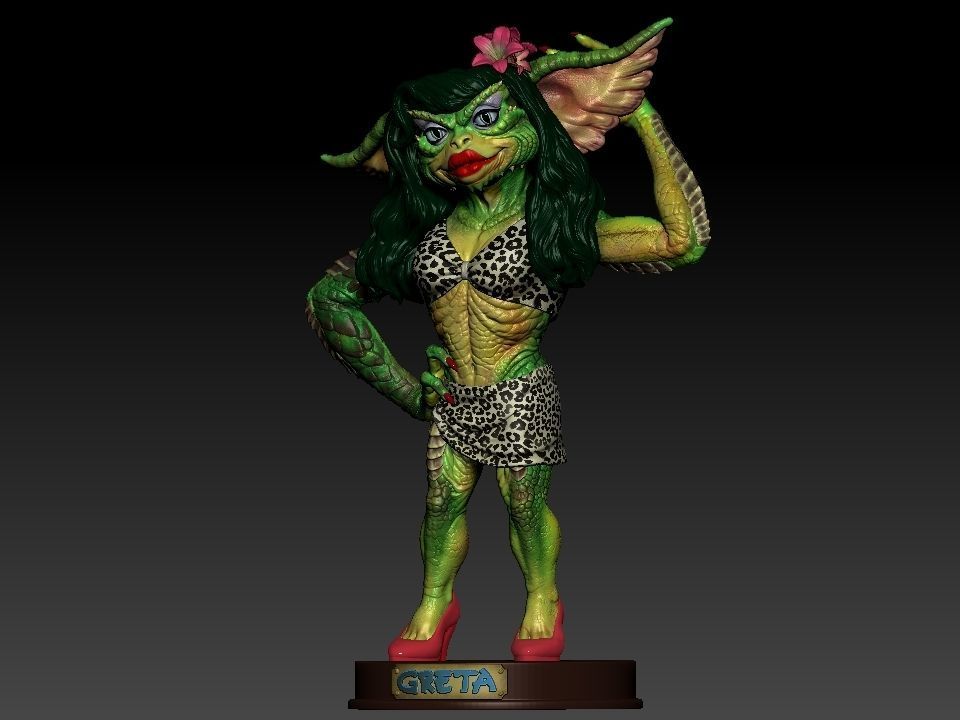 Greta ghouls and goblins statue 3D print model_9