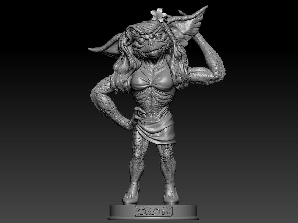 Greta ghouls and goblins statue 3D print model_2