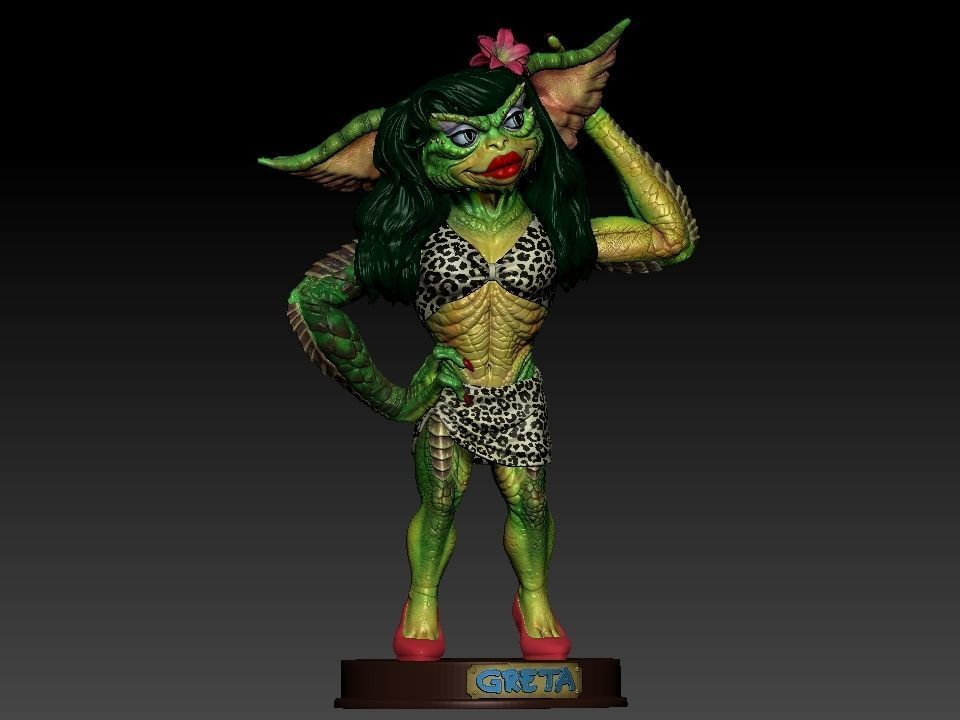 Greta ghouls and goblins statue 3D print model_47