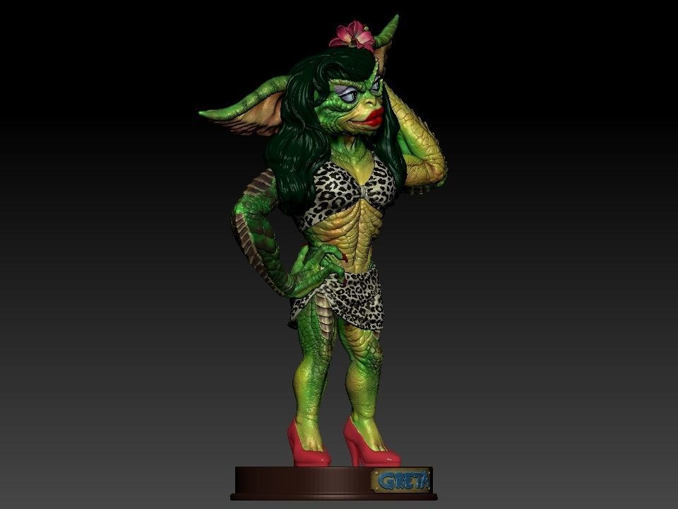 Greta ghouls and goblins statue 3D print model_43