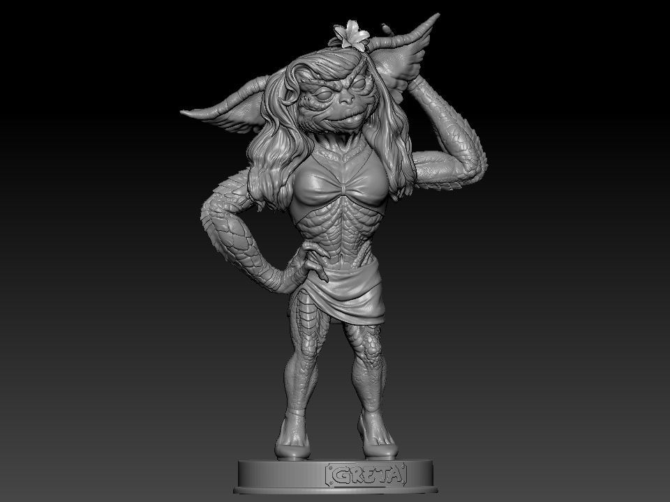 Greta ghouls and goblins statue 3D print model_48