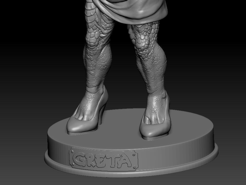 Greta ghouls and goblins statue 3D print model_74