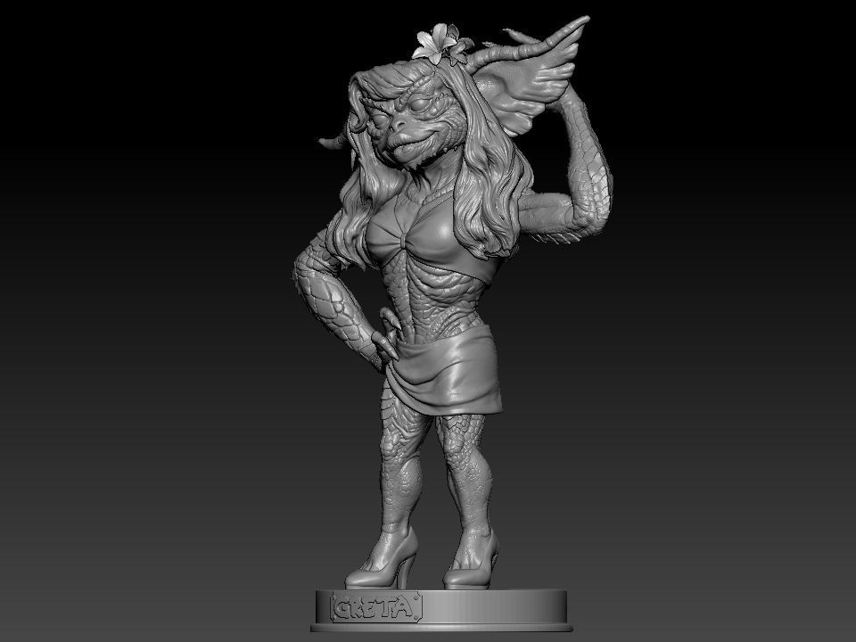 Greta ghouls and goblins statue 3D print model_14