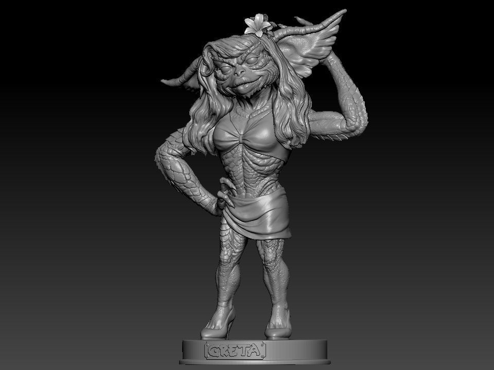 Greta ghouls and goblins statue 3D print model_8