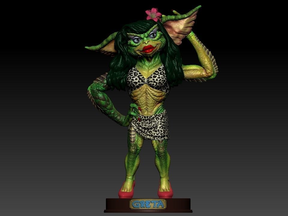 Greta ghouls and goblins statue 3D print model_1