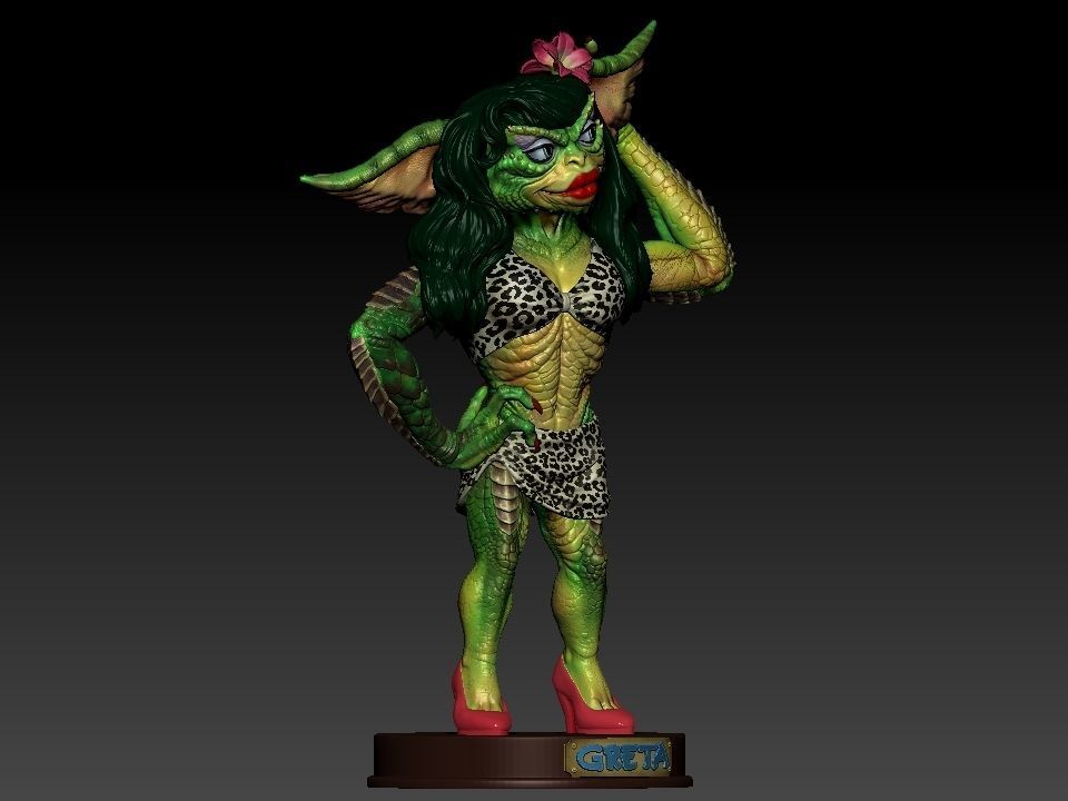 Greta ghouls and goblins statue 3D print model_45