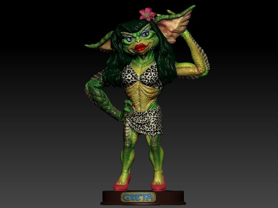 Greta ghouls and goblins statue 3D print model_3