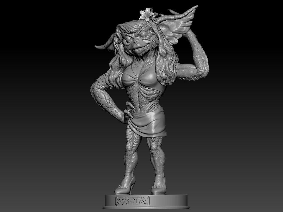Greta ghouls and goblins statue 3D print model_10