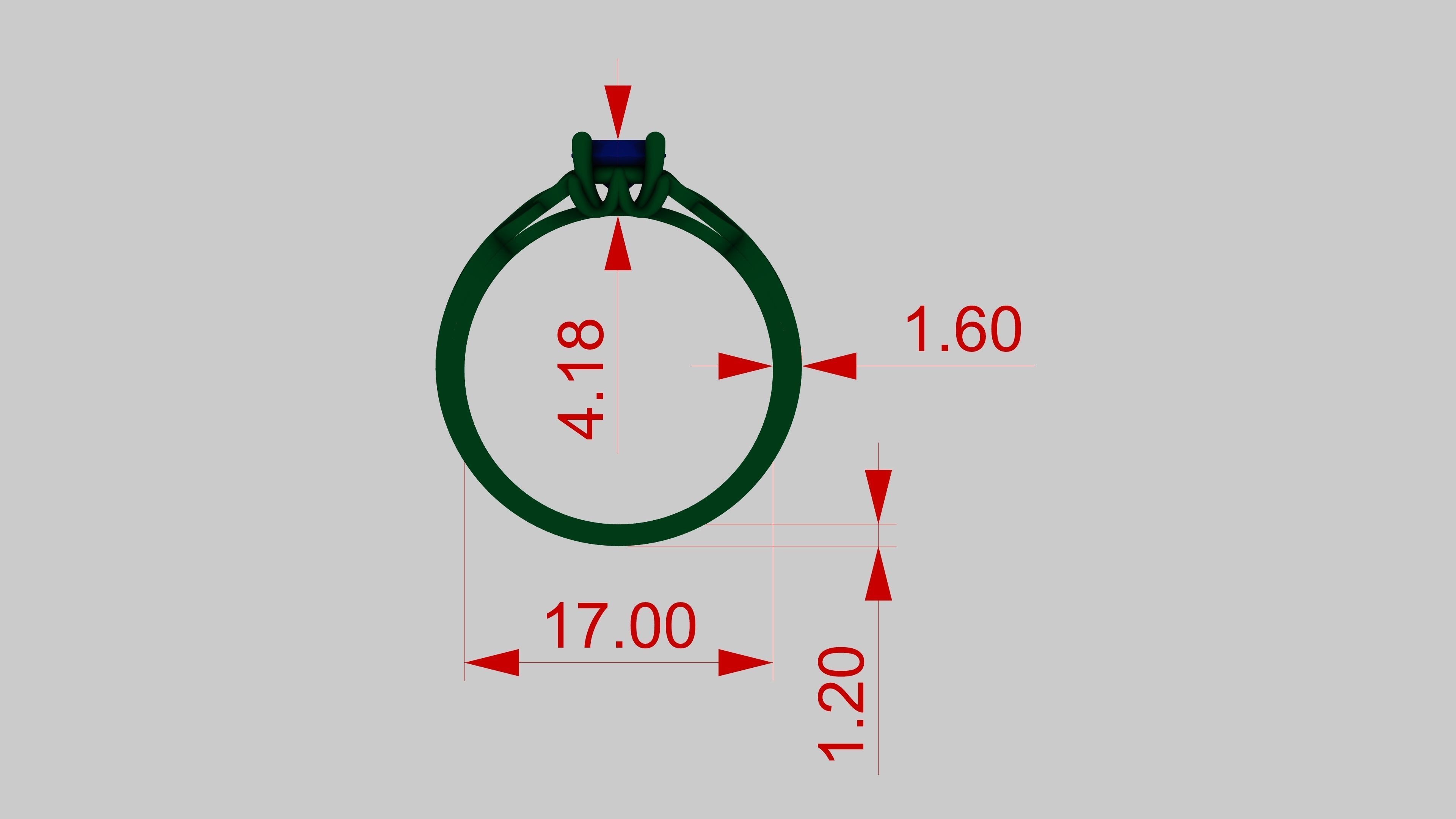 engagment ring 3D print model_3