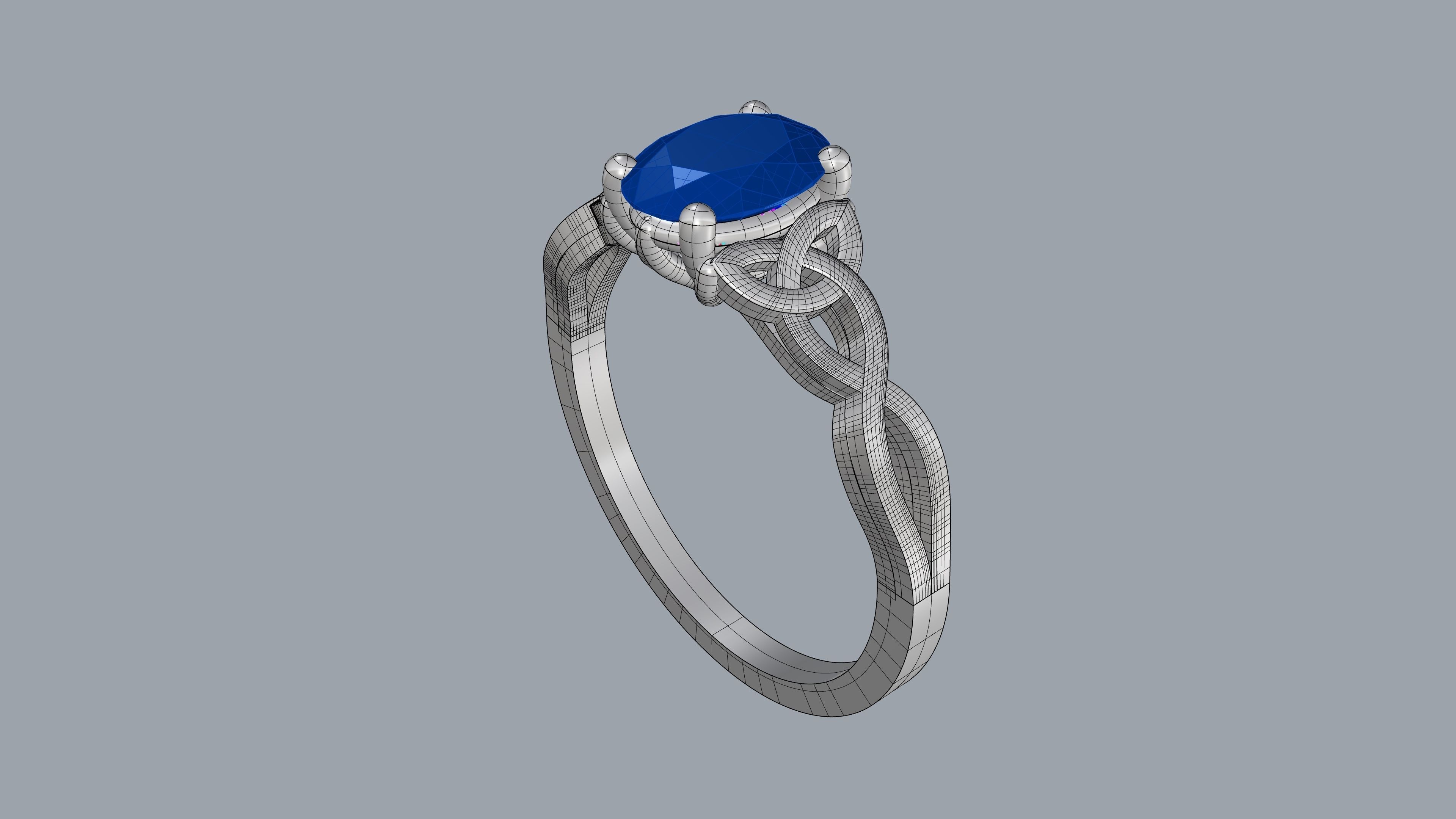engagment ring 3D print model_5