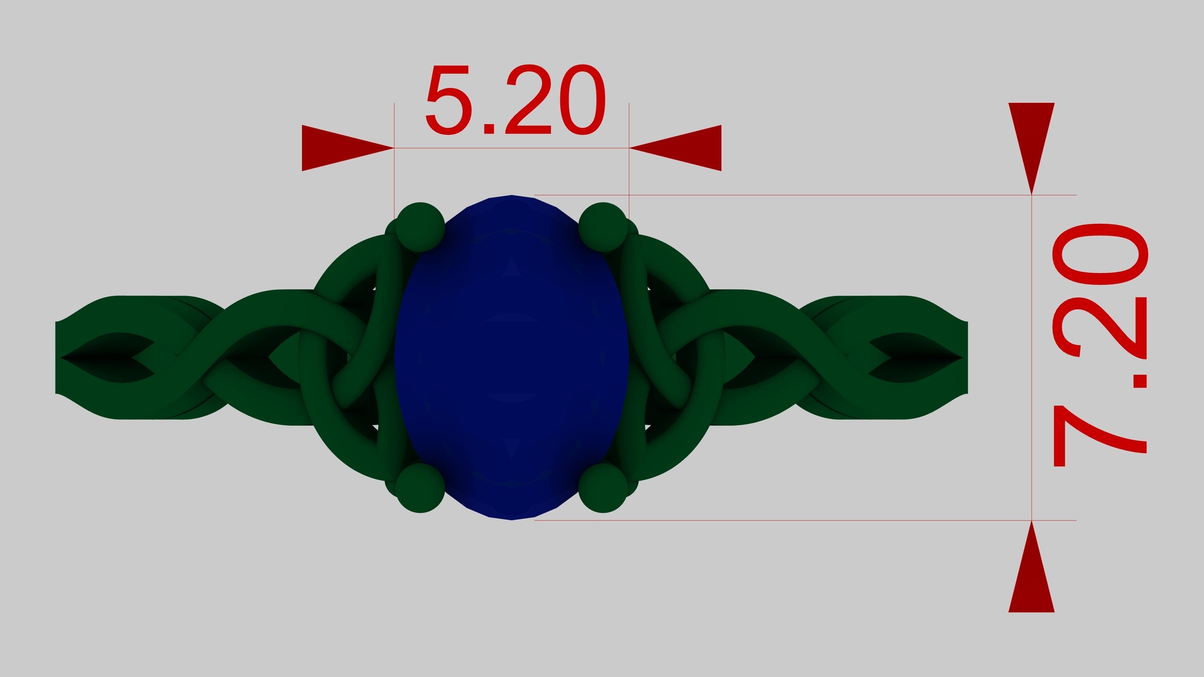 engagment ring 3D print model_2