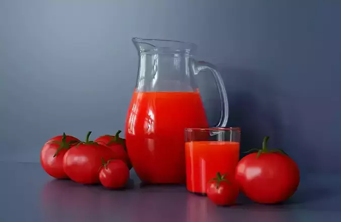 Carafe with tomato juice 3D model