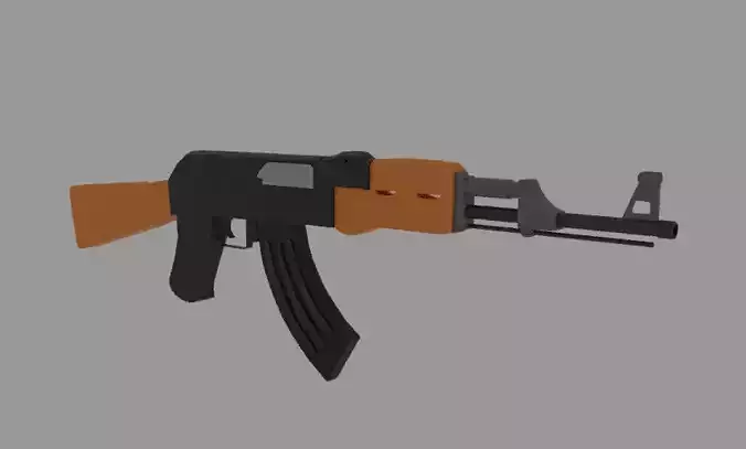 Rifle de assalto AK-47 Low Poly