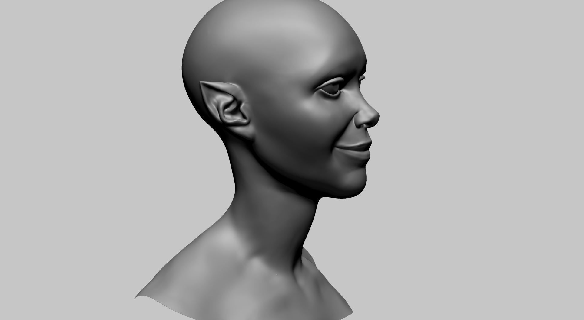 Stylized Female Head J 3D model_1