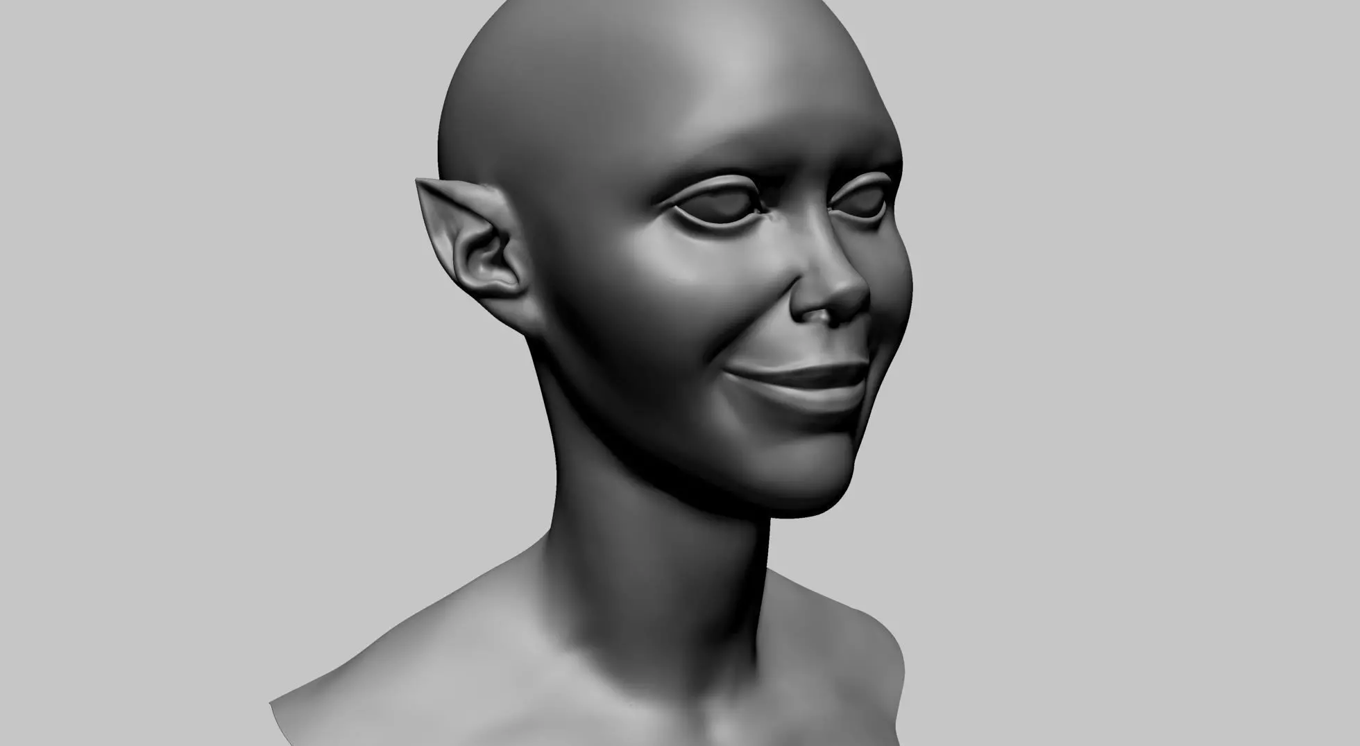Stylized Female Head J 3D model_0