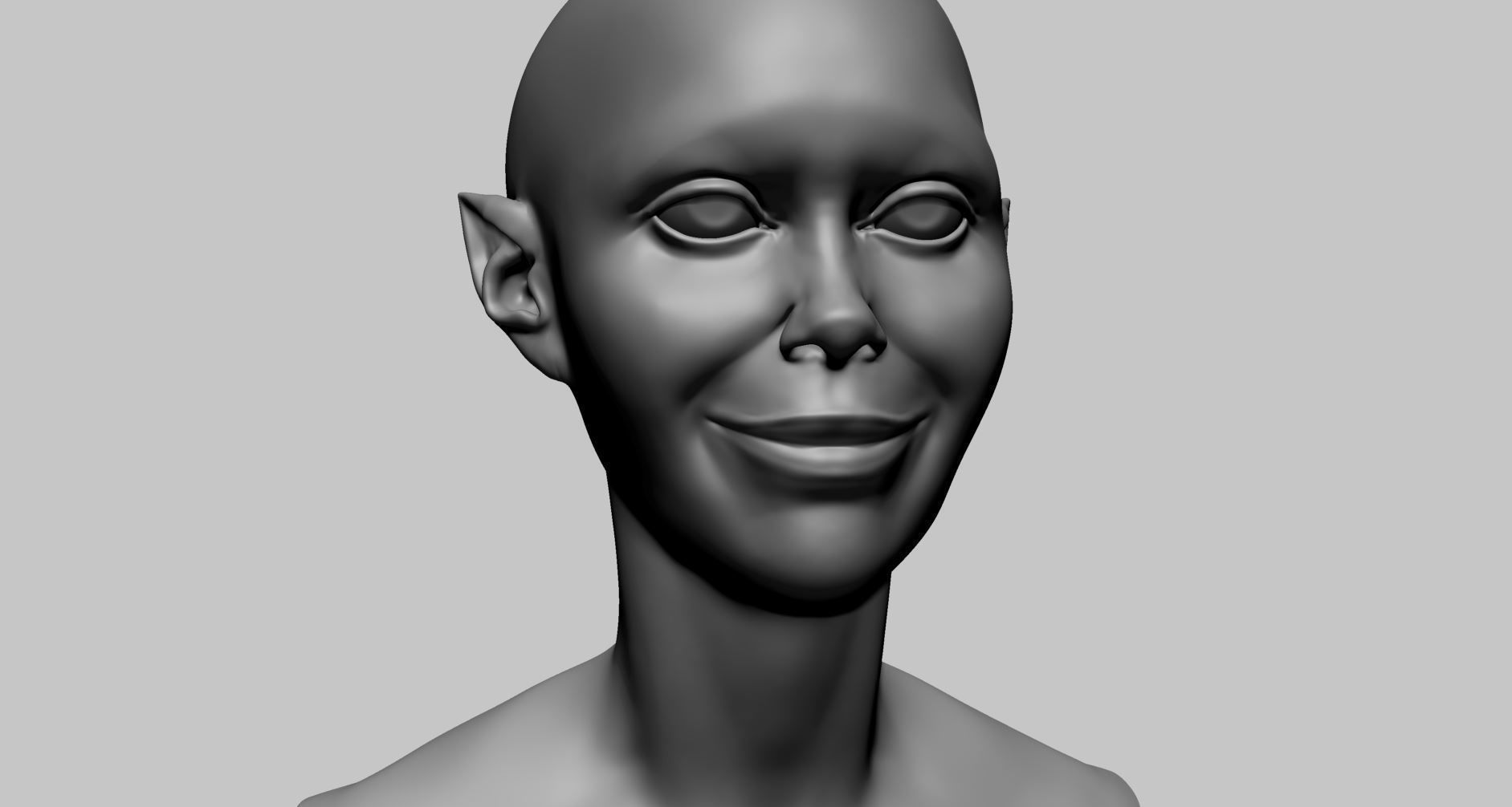 Stylized Female Head J 3D model_7