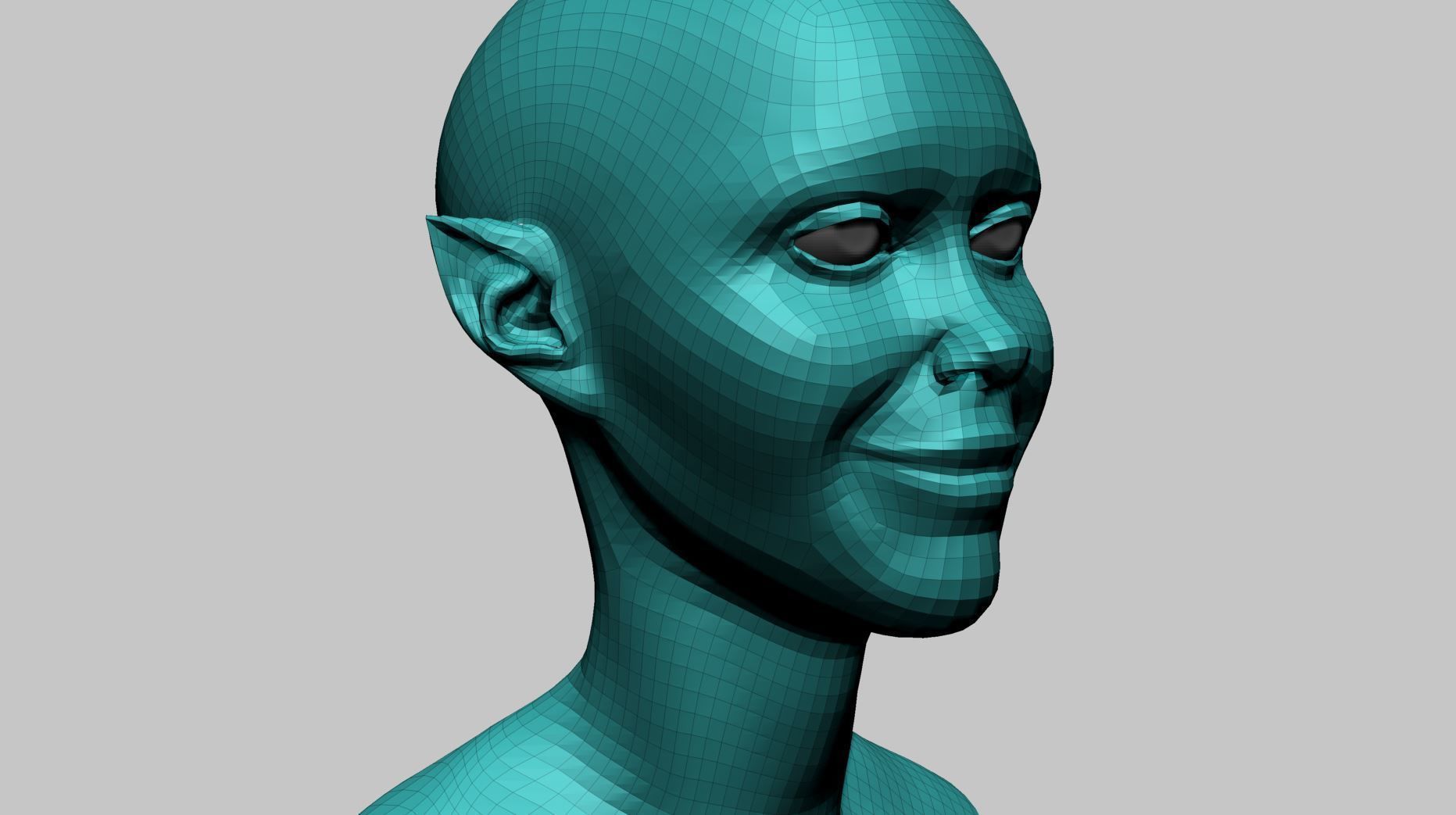 Stylized Female Head J 3D model_11