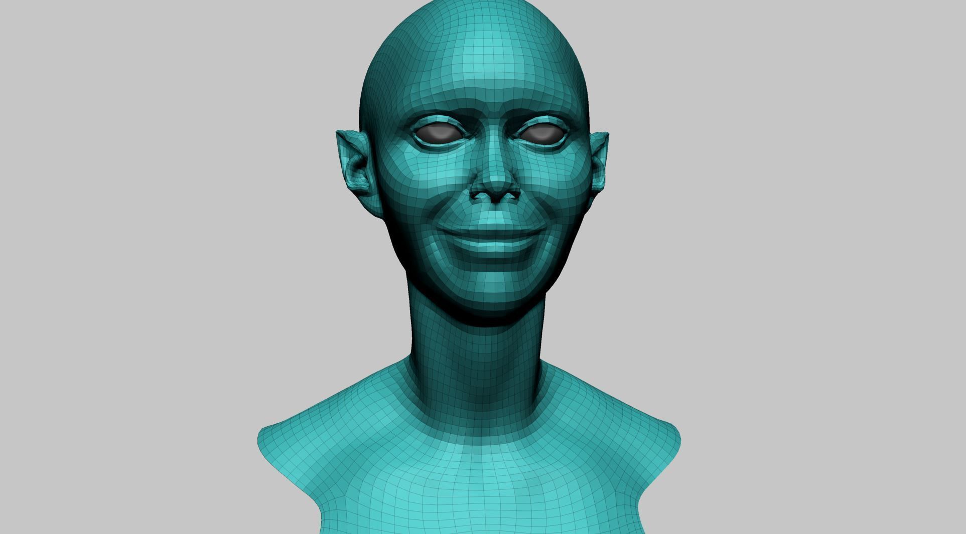 Stylized Female Head J 3D model_10